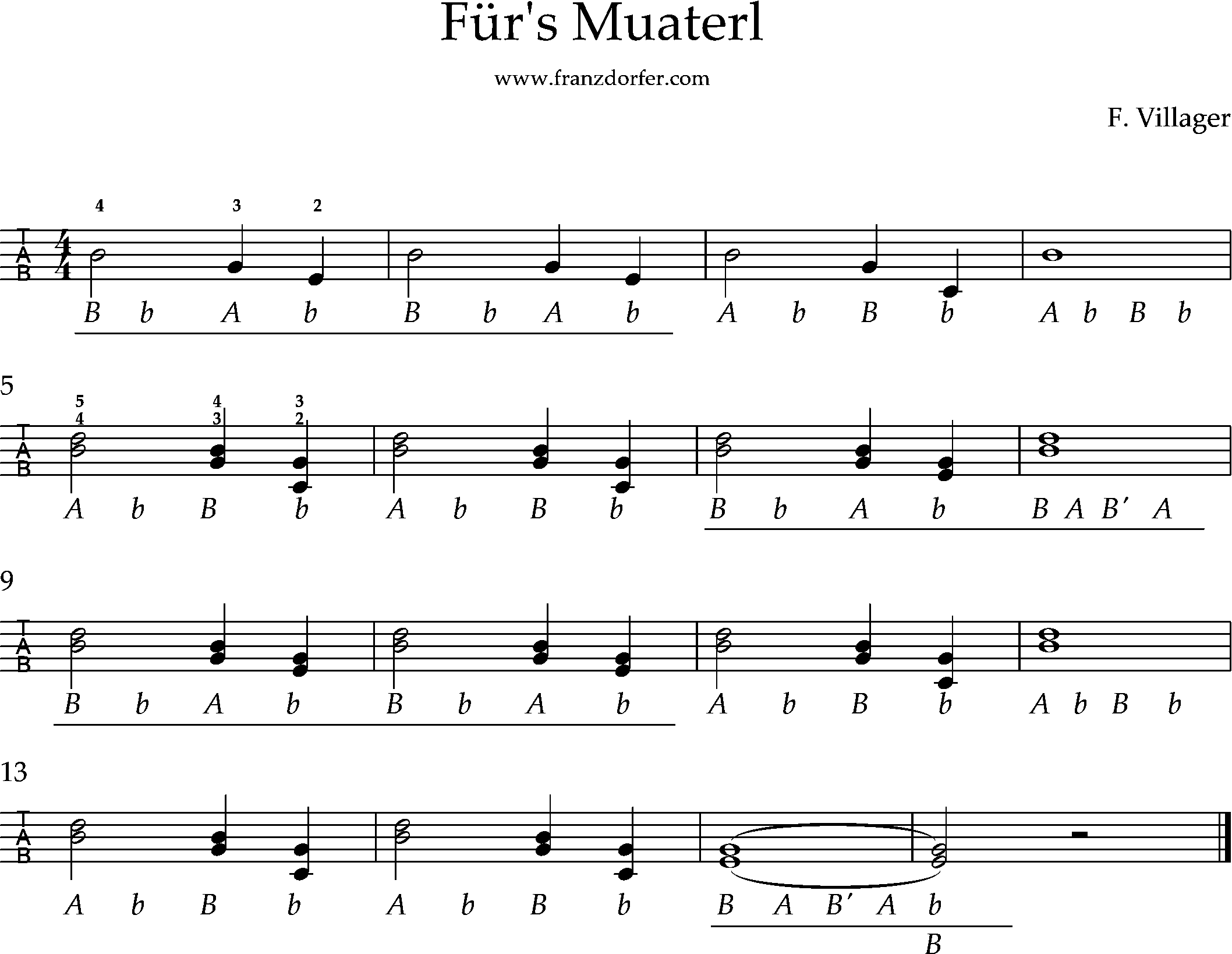 steirische lernen- griffschrift, fürs muaterl